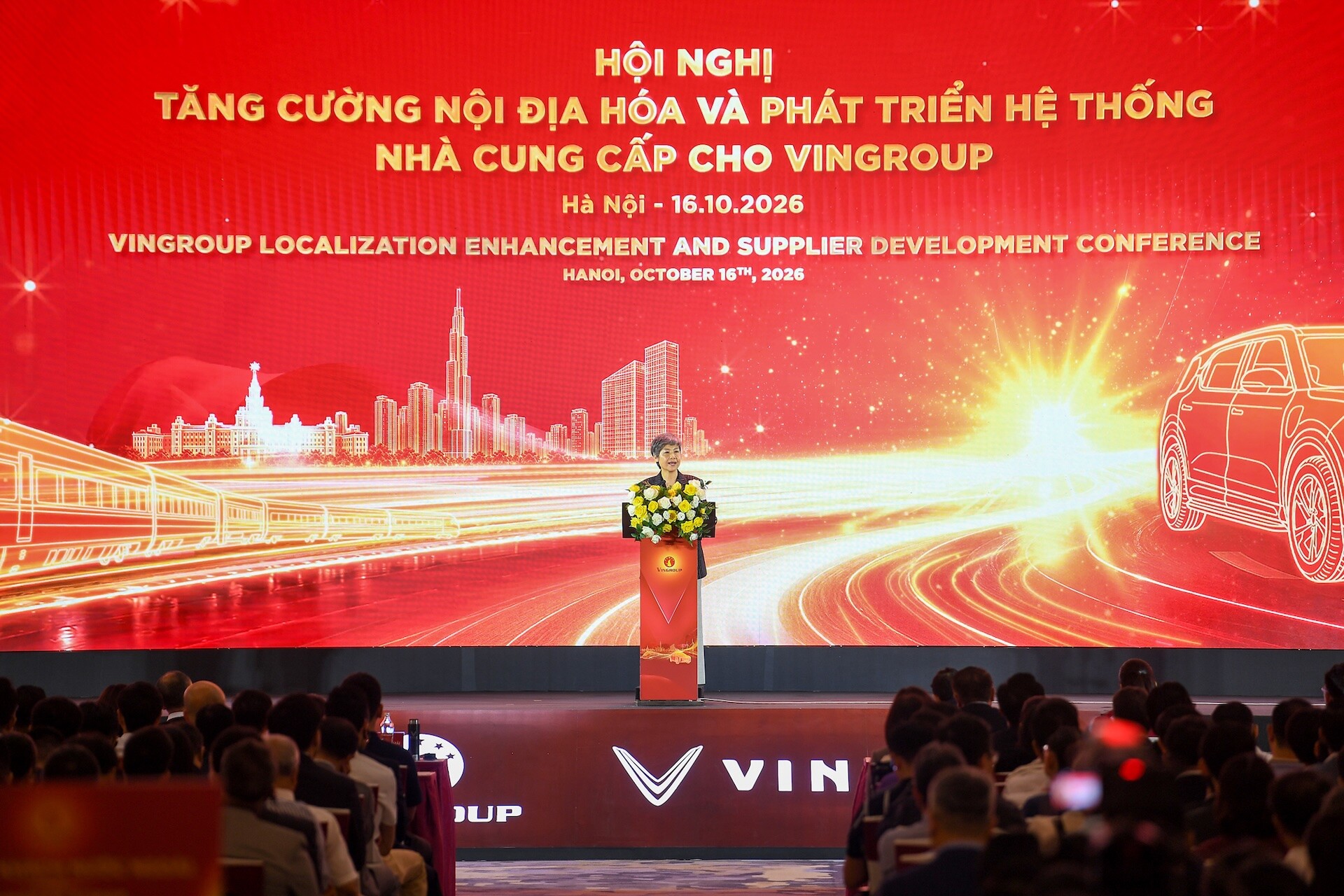 Bà Thái Thị Thanh Hải, Phó Chủ tịch Tập đoàn Vingroup kiêm Phó Chủ tịch VinFast toàn cầu, chia sẻ về định hướng mở rộng chuỗi cung ứng cho tập đoàn