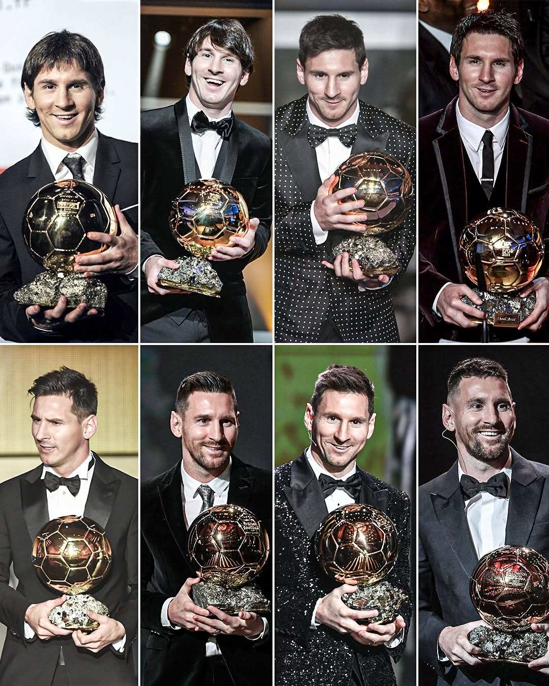 Messi từng 8 lần đoạt Quả bóng Vàng trong sự nghiệp