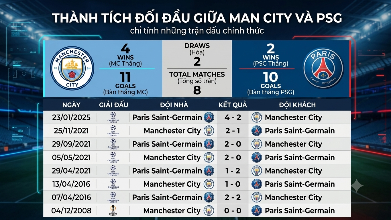 Dự đoán tỷ số Man City - PSG: Dàn sao thượng hạng so tài (Cúp C1) - 2