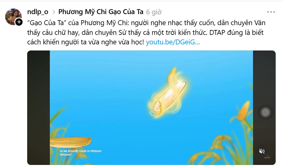 Các bạn trẻ hưởng ứng tích cực MV Gạo Của Ta trên Thread.