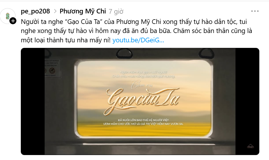 Các bạn trẻ hưởng ứng tích cực MV Gạo Của Ta trên Thread.