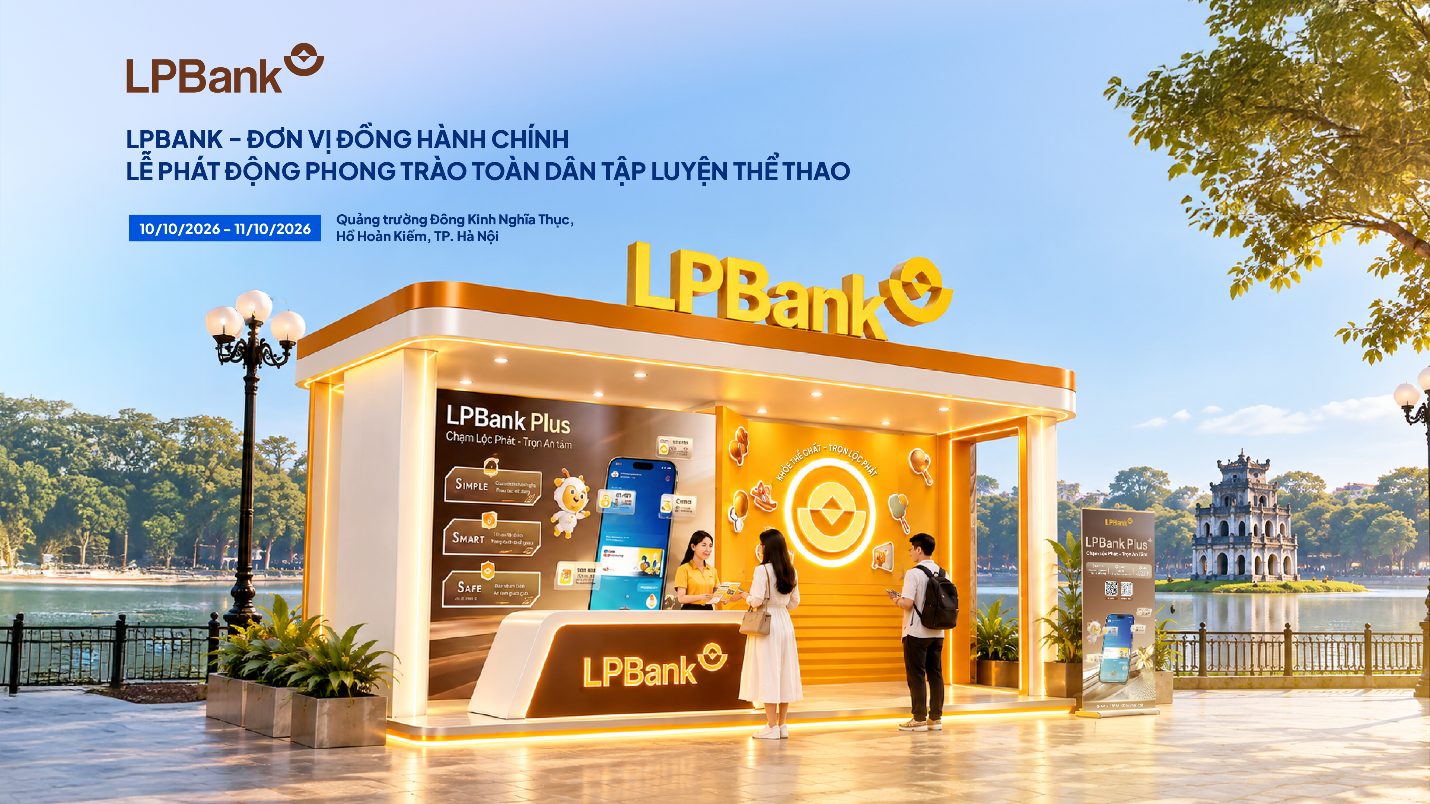 Phối cảnh gian hàng của LPBank tại Lễ phát động Phong trào Toàn dân tập luyện thể thao