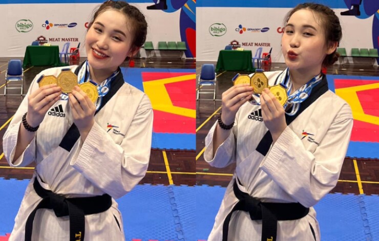 Tuyết Sang là em gái của nhà vô đich thế giới taekwondo Châu Tuyết Vân. Ảnh Facebook nhân vật&nbsp;